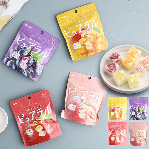 日本软糖Kabaya紫提白桃