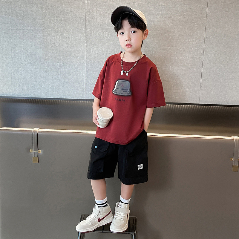 GILE男童夏装套装2025中大童炸街运动网红短袖夏款儿童帅气夏季潮