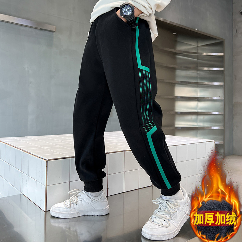 GILE男童裤子儿童秋冬款运动裤大童加绒加厚冬装卫裤男孩一体绒潮,童装/婴儿装/亲子装,裤子,淘宝优惠券,粉丝福利购,淘宝优惠卷