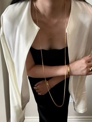 超长欧美立体八角长款毛衣链