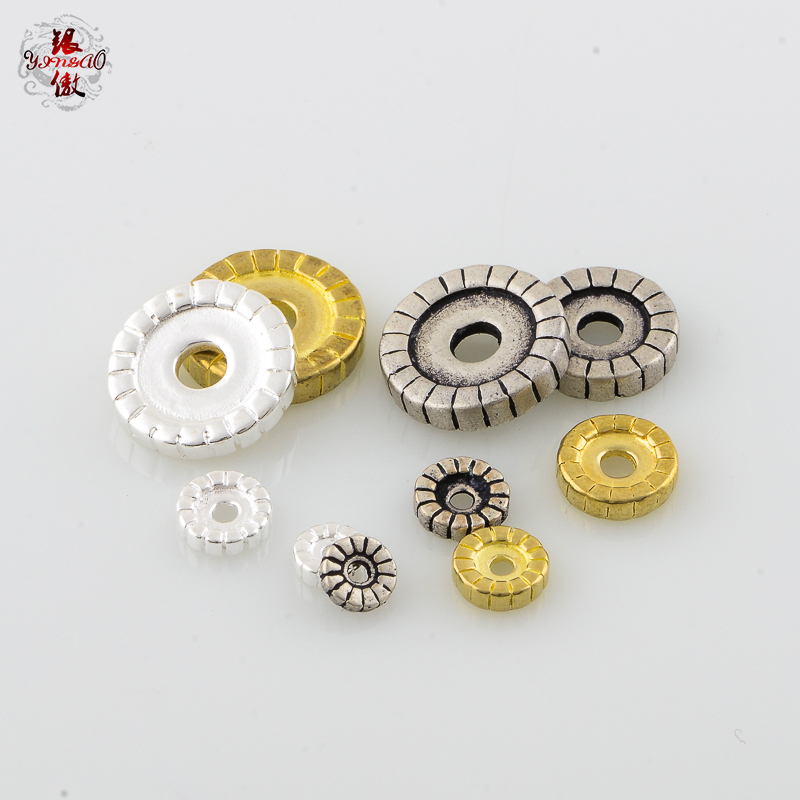 银傲 黄铜切边复古隔片垫片散珠配饰金刚念珠DIY金刚紫檀手串配件