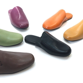 圆头植鞣牛皮松弛百搭极简女懒人一脚蹬平底半拖拖鞋 勃肯XC3198