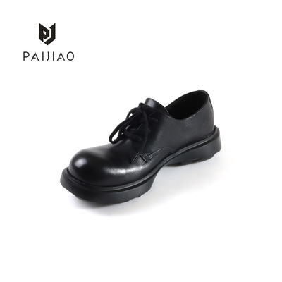 排角大头厚底德比鞋百搭休闲