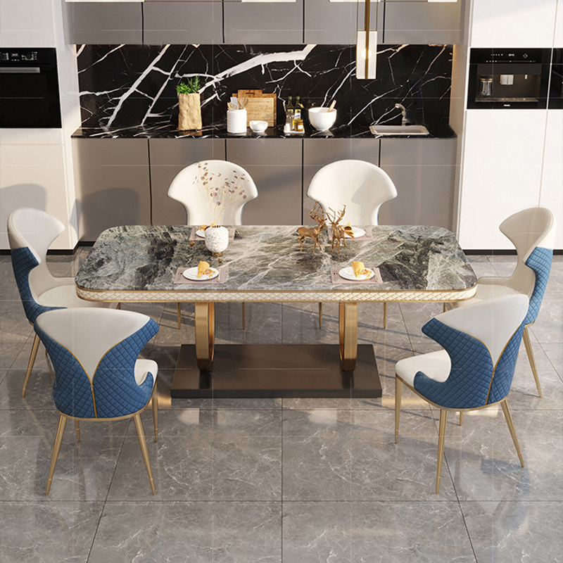 Elevate Your Space: Glossy Sintered Stone Dining Set & Chairs - Taobao product photo 3