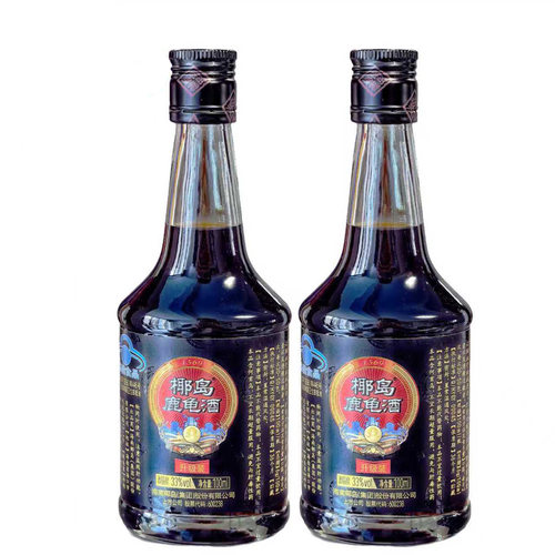 2025年33度海南椰岛鹿龟酒升级装100ml*1瓶/2瓶保健酒露酒酒水