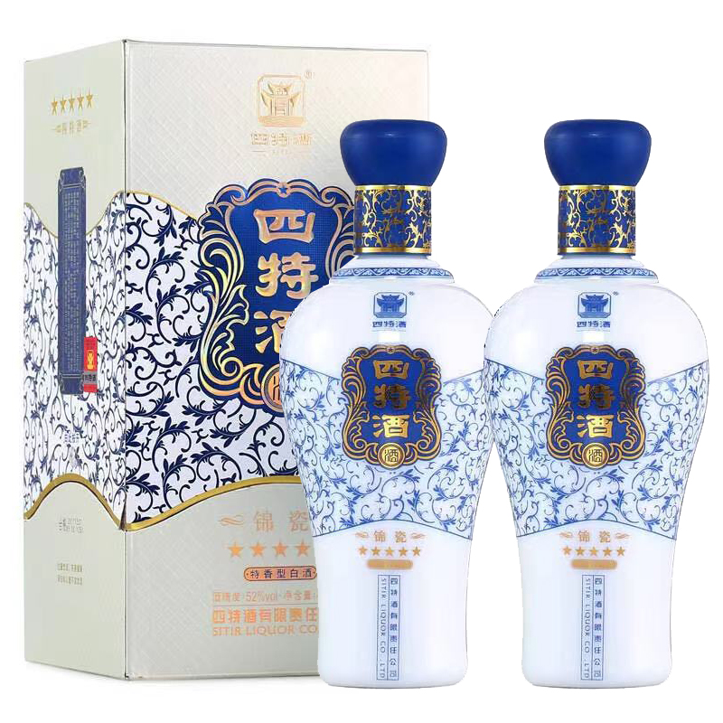 四特酒锦瓷五星特香型白酒52度