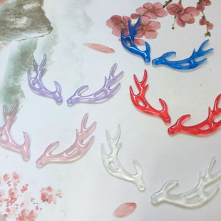 仿玉龙角成对对称发夹发冠手作diy古风发簪手工饰品国潮古风材料