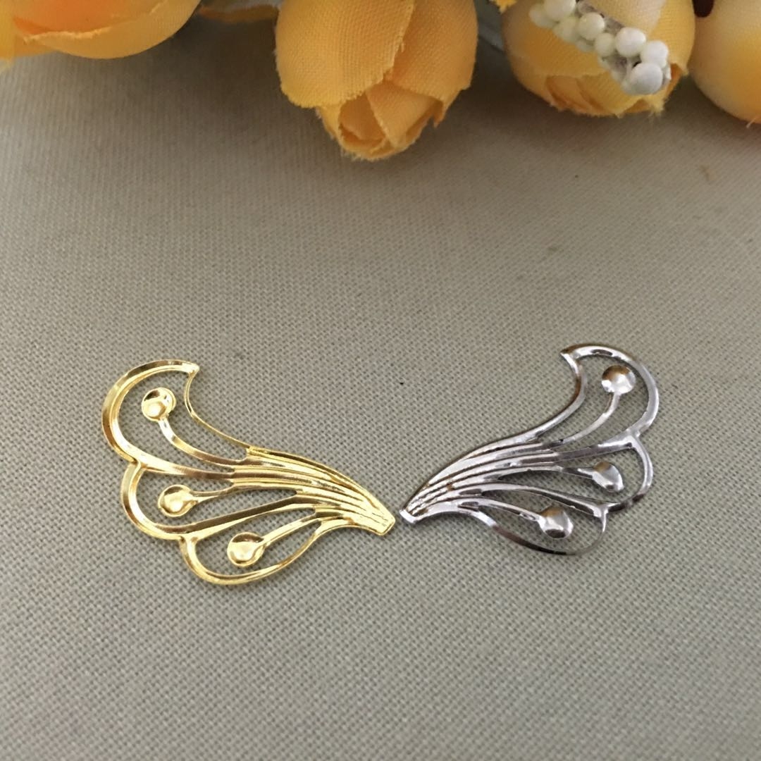 古风孔雀翅膀发簪手工花片