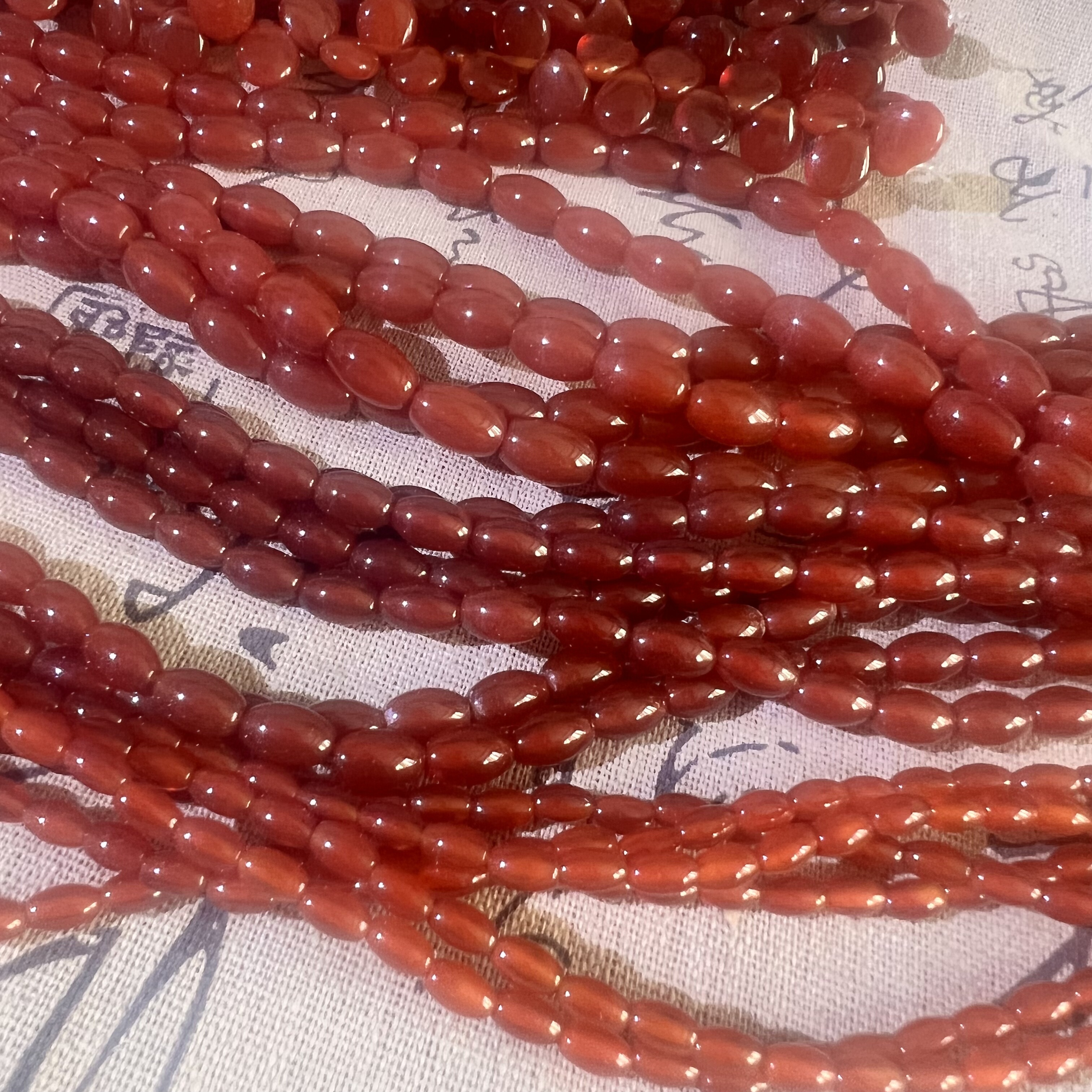 DIY 手工发簪红玛瑙桶珠水滴珠手串古风发饰头饰散珠项链配件配珠