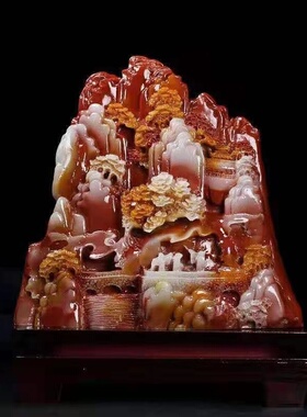 寿山石雕刻摆件 仿玉办公桌摆件 家居橱窗风水摆件