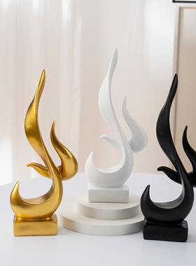 现代创意火焰小号树脂摆件家居客厅酒柜电视柜玄关桌面工艺品
