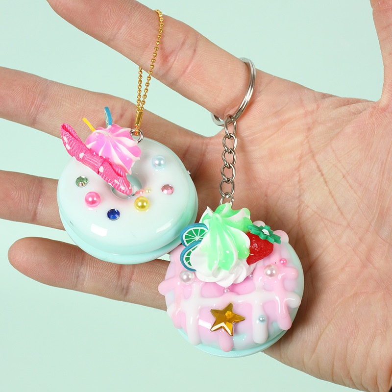 仿真食物甜甜圈钥匙扣趣味食玩仿真甜点蛋糕挂件小清新包包挂饰