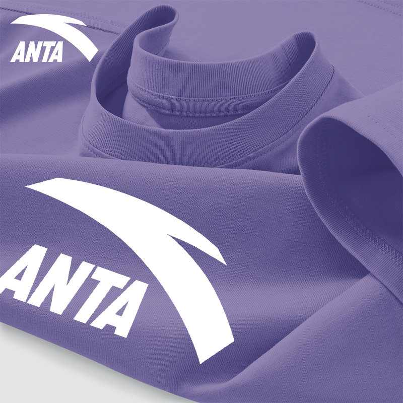 安踏短袖t恤女透气大logo紫色修身显瘦夏季新款圆领官网旗舰半袖,运动服/休闲服装,运动T恤,淘宝优惠券,粉丝福利购,淘宝优惠卷