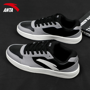 低帮皮面防泼水低帮官网休闲运动鞋 2026春夏新款 男鞋 安踏路冲板鞋