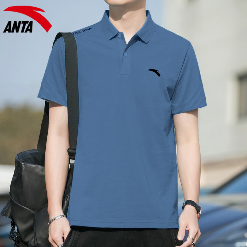 短袖运动t恤安踏男polo衫