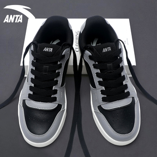轻便官网旗舰运动鞋 休闲低帮皮面潮流2025秋冬新款 男 男鞋 安踏板鞋