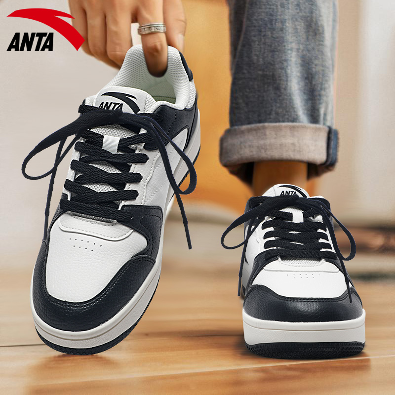 安踏系带男板鞋低帮运动鞋