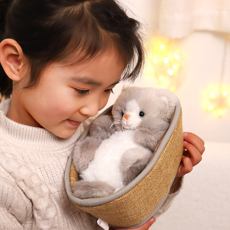 귀여운 고양이 둥지 진정 작은 장난감 인형 인형 헝겊 인형 선물 플러시 어린이 귀여운 여성