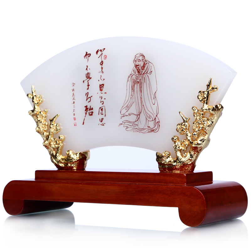 琉璃玉屏风工艺摆件书房办公室桌面装饰摆设老师领导升职节日礼品