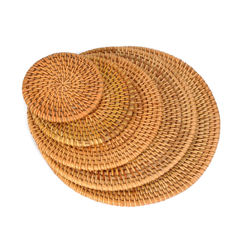 越南秋藤杯垫手工编织隔热餐垫茶壶垫茶道铁壶养壶垫茶杯防滑垫子