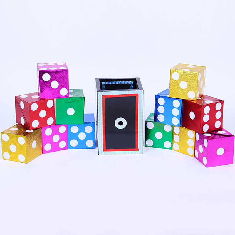 大卫舞台魔术道具盒子魔术骰子空匣方盒出骰子多变骰子8个骰子