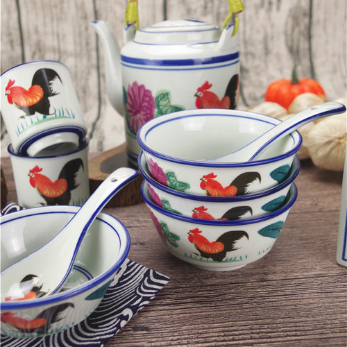 民国陶瓷公鸡碗餐具周星驰鸡公碗