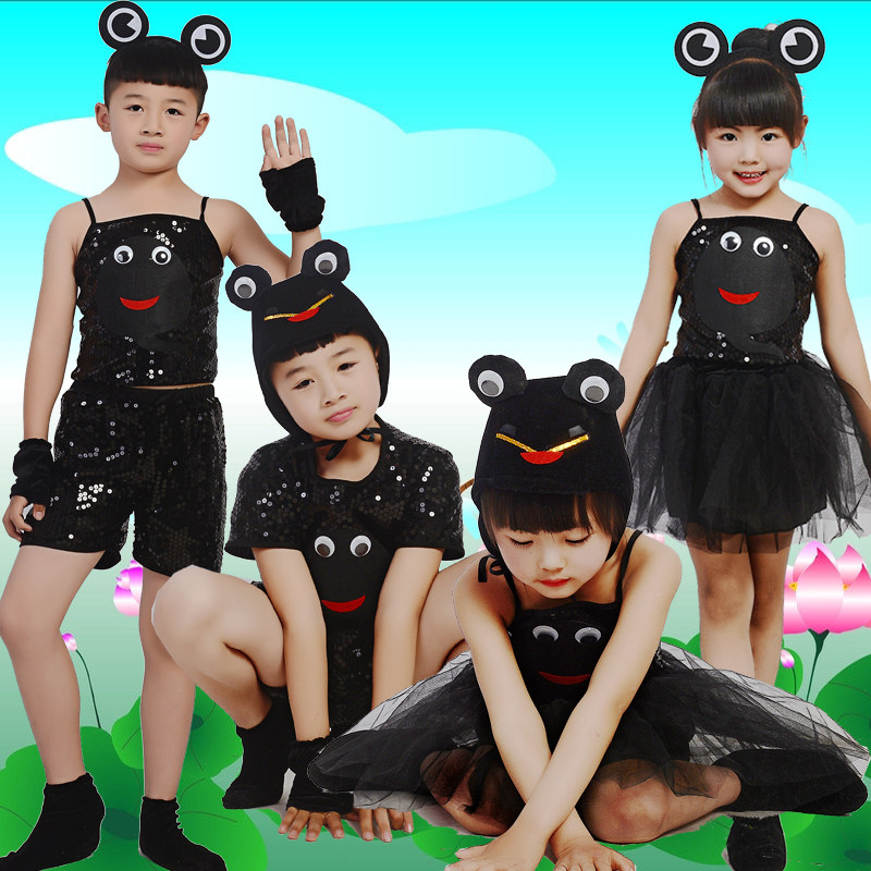 六一儿童小青蛙跳蛙动物演出服幼儿园小蝌蚪找妈妈舞蹈表演服新款