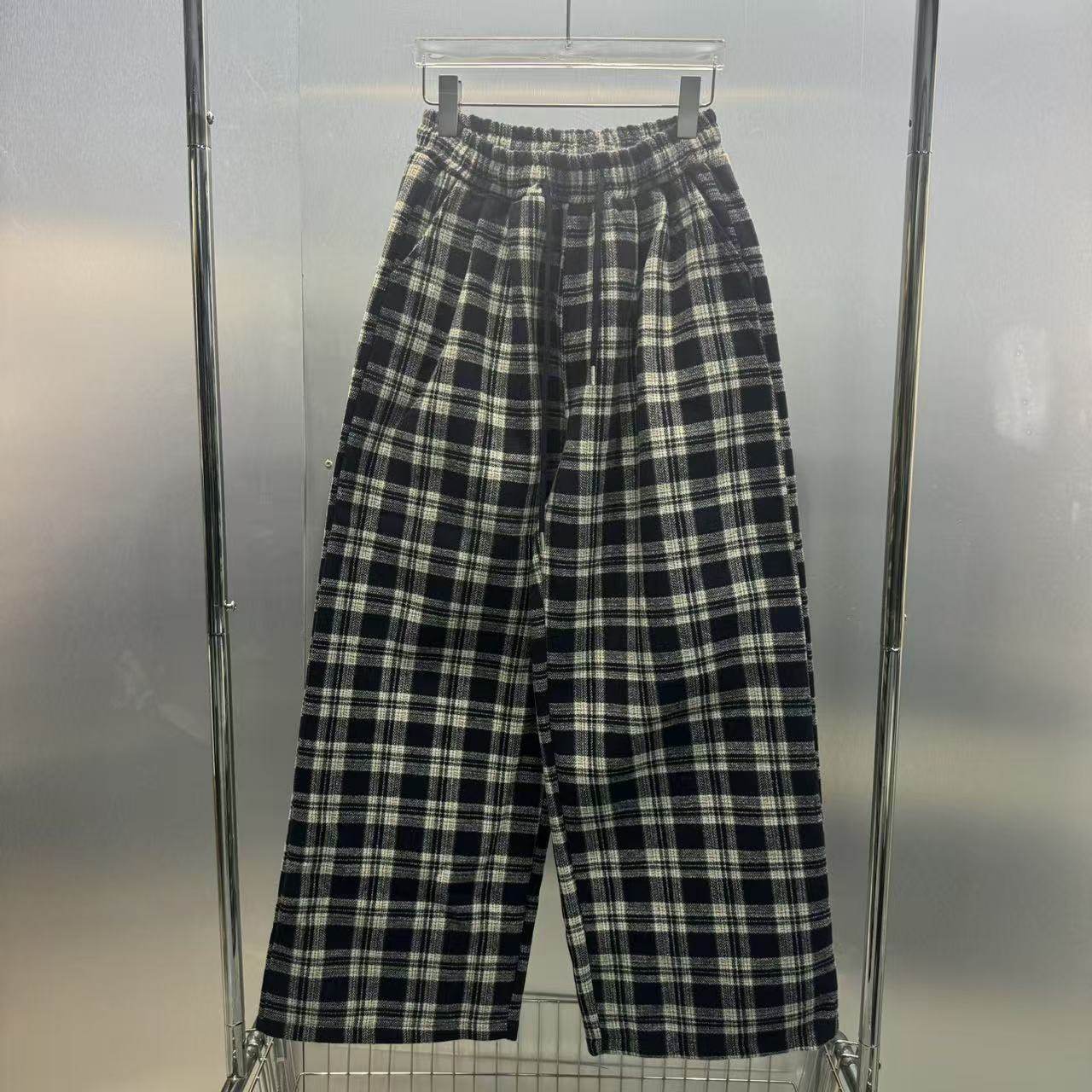 深圳南油2025冬季新款复古格纹高腰显瘦垂感松弛感通勤百搭休闲裤,女装/女士精品,休闲裤,淘宝优惠券,粉丝福利购,淘宝优惠卷