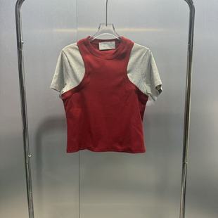 深圳南油2026春夏新款设计款青春假两件拼接撞色短袖创意个性体恤