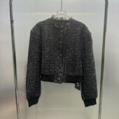 深圳南油2026春季 外套潮 夹克时尚 新款 小香轻奢风粗花呢女极简短款