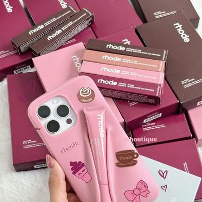 rhod海莉网红同款Hailey Lip Case彩iphone16promax手机套液态硅胶苹果唇膏手机壳rhode手机壳15全包防摔14
