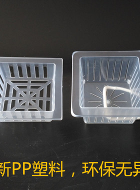 方形定植篮 固根器棉绳水培篮玻璃方缸植物花瓶透明花盆定植杯