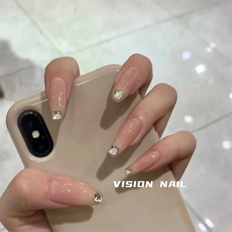 VISION NAIL裸色水钻美甲贴片成品可拆卸穿戴甲片-封面