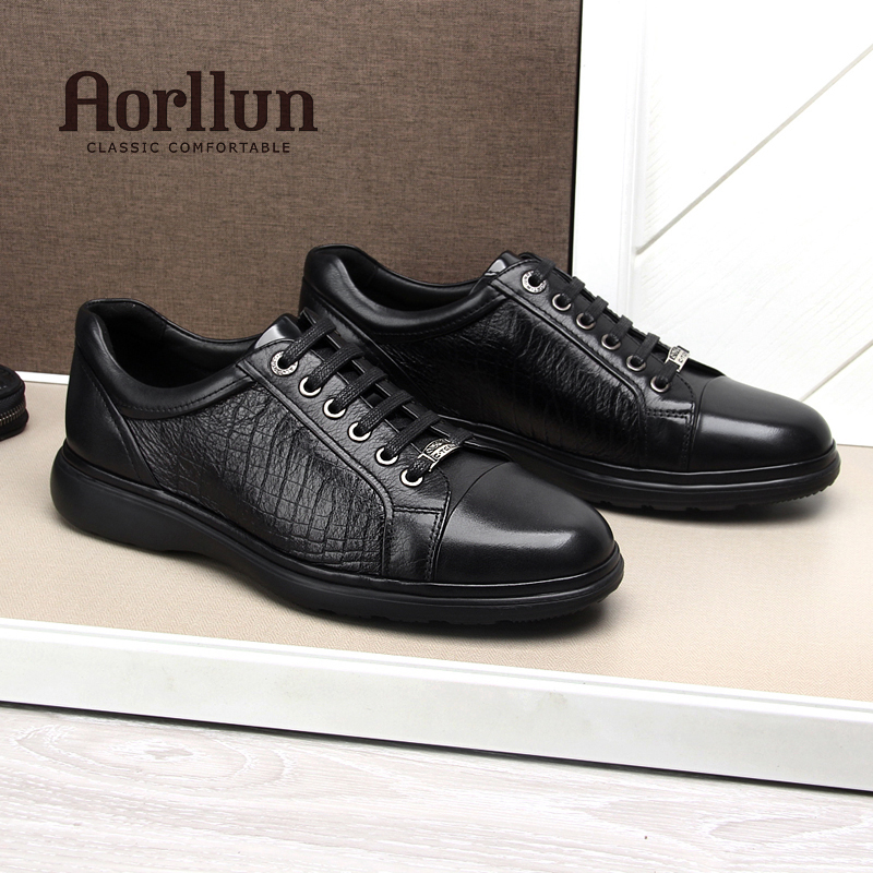 男鞋秋季透气男士真皮皮鞋软皮