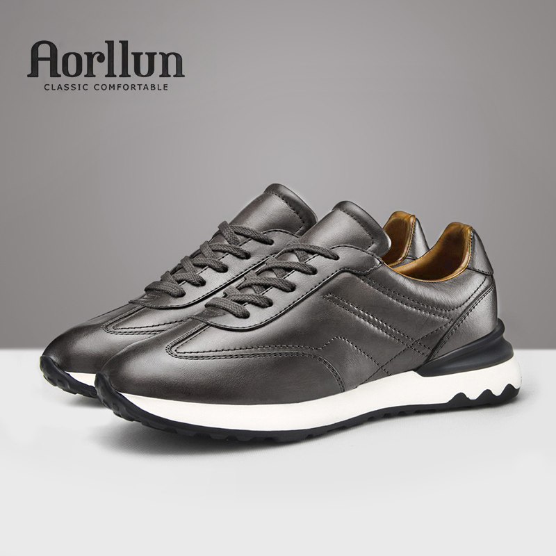 男士真皮超轻运动休闲鞋