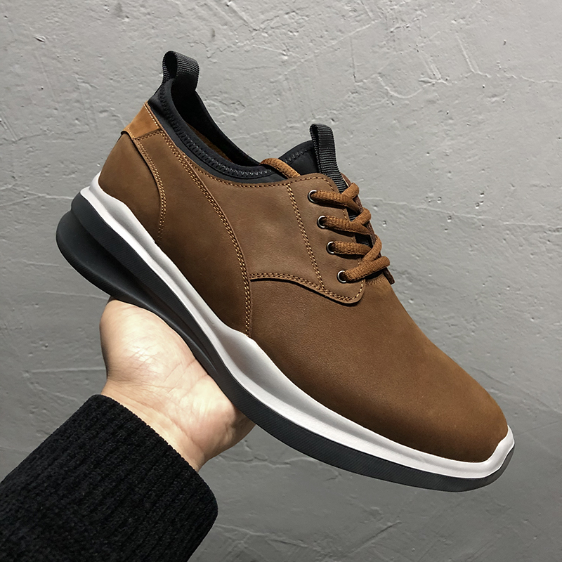 男士休闲皮鞋厚底轻质新款
