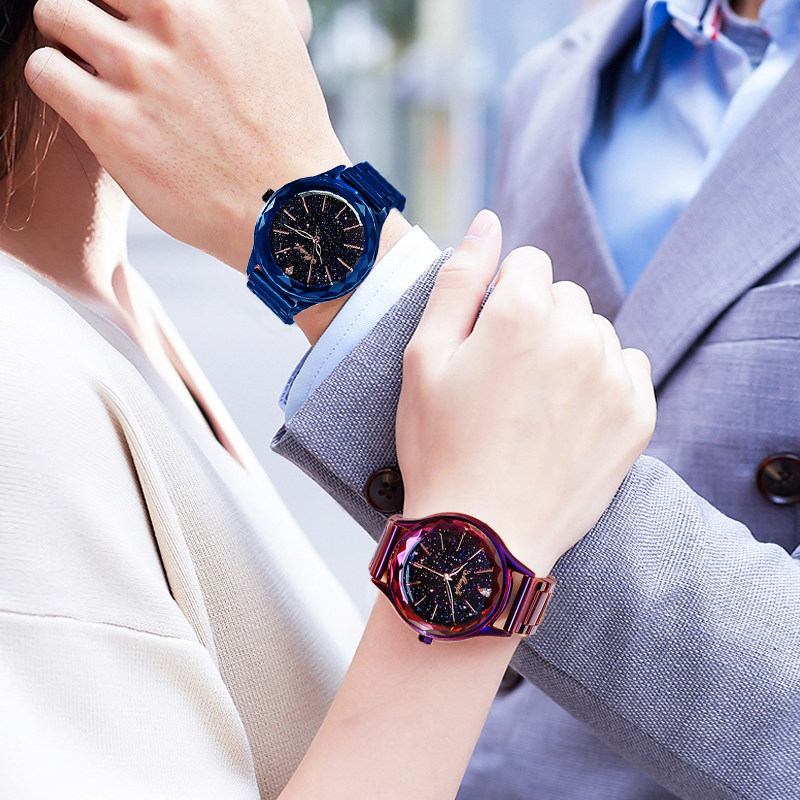 星空情侣手表情侣款一对学生正品2020年新款简约满天星防水男女表