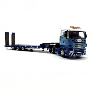 斯堪尼亚半挂卡车模型多轴低装 工程车沃尔沃道路救援车合金车模