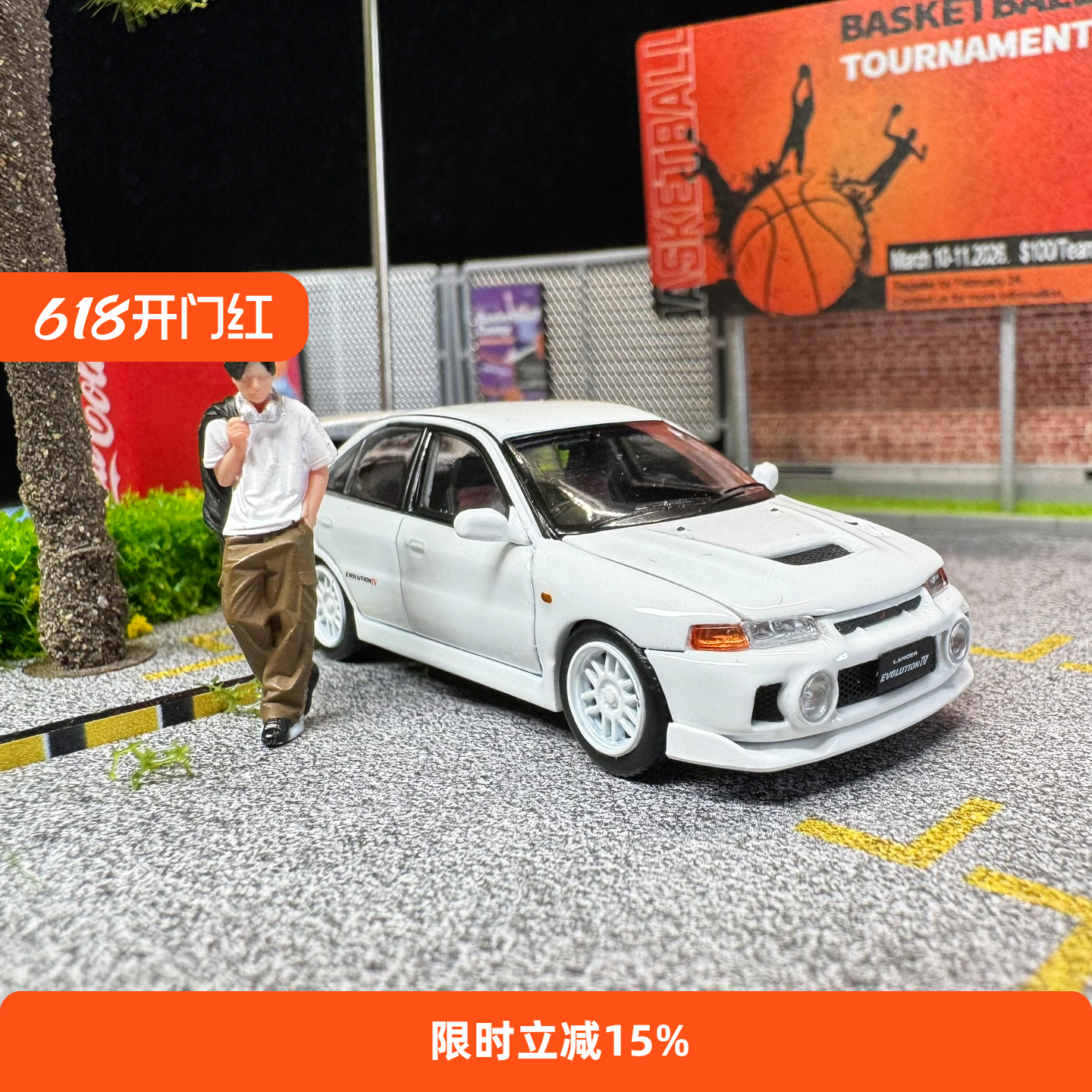 ATS三菱EVO4代9代Lancer蓝瑟开盖版1:64合金汽车模型收藏摆件