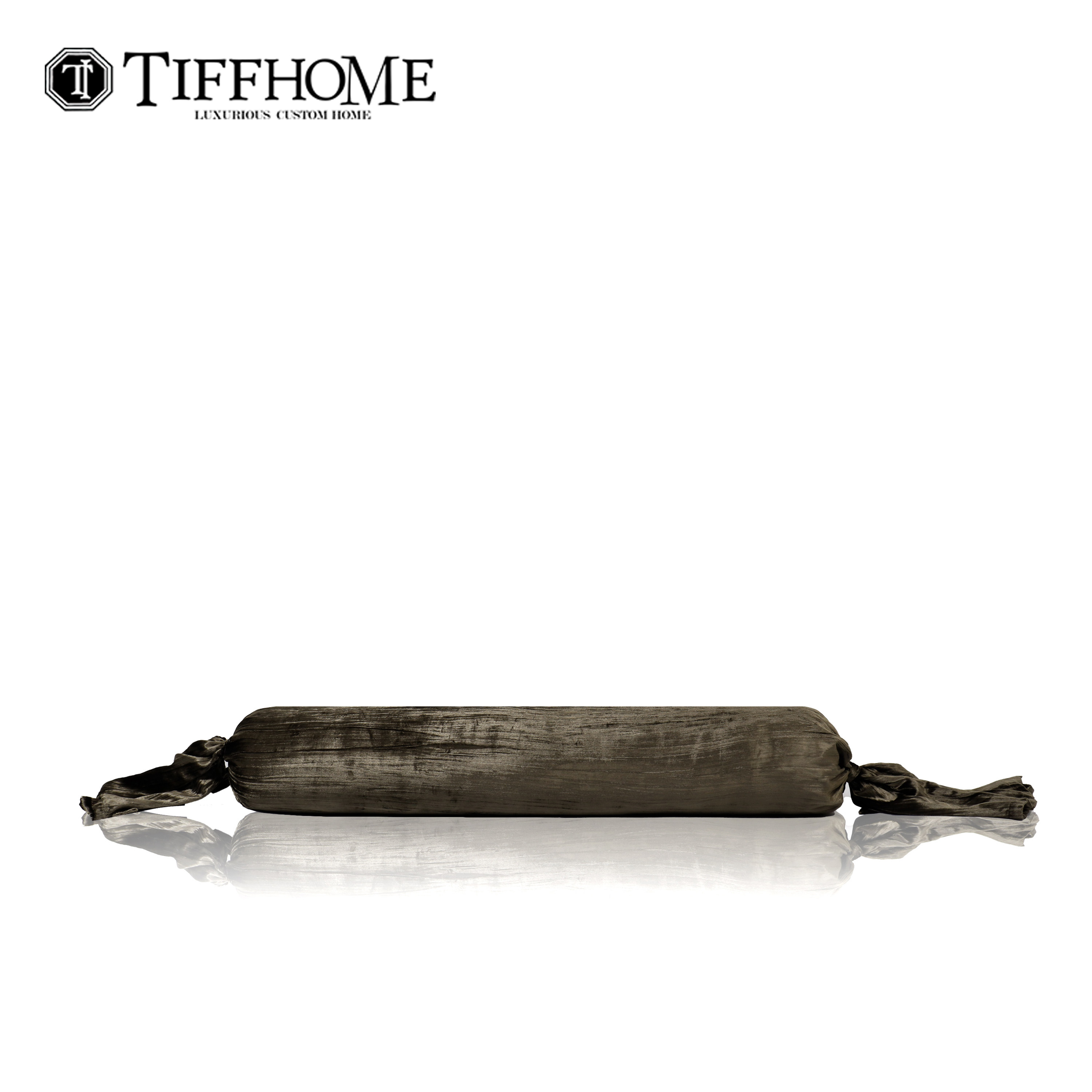 蒂芙家居新中式灰绿色轻奢圆筒枕