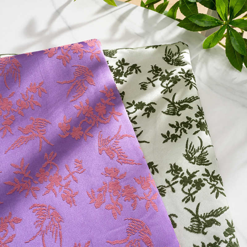 传统古典杏林春燕仿漳绒缎布料