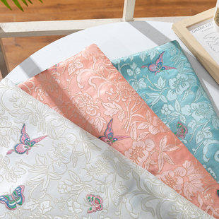 裱新中式 中国风提花云锦剪花蝴蝶老钱风仿宋锦面料包装 锦盒书画装