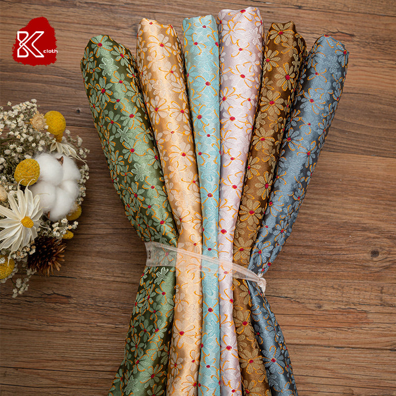 可爱小花丝绸古香缎旗袍唐装diy