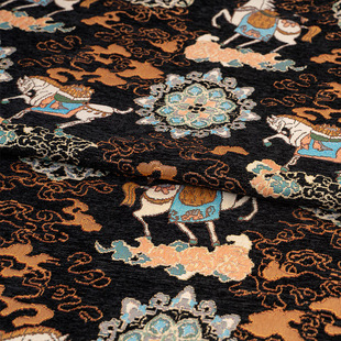 马上有福仿宋锦织金面料国风旗袍马甲新中式织锦缎唐装外套装布料