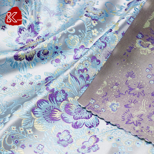 尼龙衣服布料古风刺绣碎花织锦缎