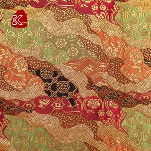 日本进口和风布料西阵织金襕织物织锦缎道长取笔袋手工包日系荷包