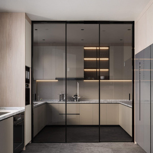 索菲亚铝合金隐形移门厨房推拉门极窄推拉门玻璃门2025爆款星梦