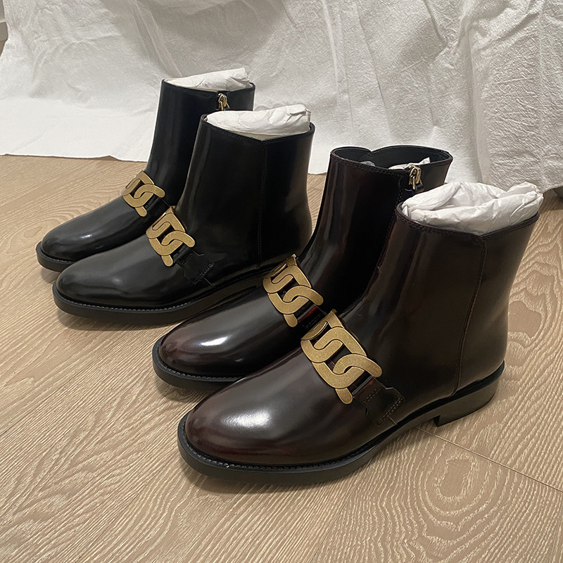 清仓特价捡漏~真皮麻花扣漆皮女靴时尚切尔西短靴秋冬季时尚女鞋