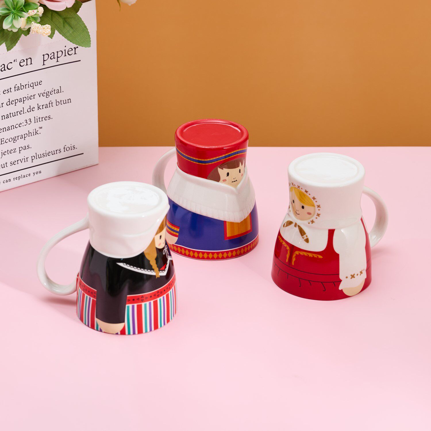 世界风情卡通马克杯咖啡杯