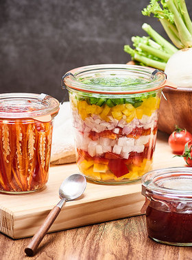 [可可屋]德国Weck储物罐玻璃罐果汁甜品瓶密封罐保存容器密封罐